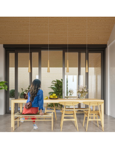 Lampa wisząca SULA 3P naturalne drewno