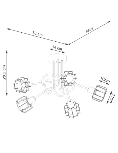 Żyrandol BELUCI 5S czarny