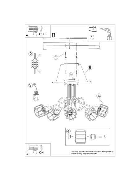 Żyrandol BELUCI 5S czarny
