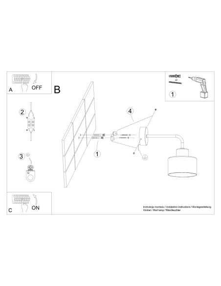 Kinkiet SAVAR 1 czarny