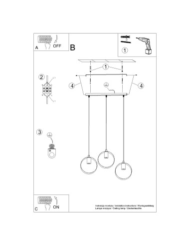 Lampa wisząca TITRAN 3 biała