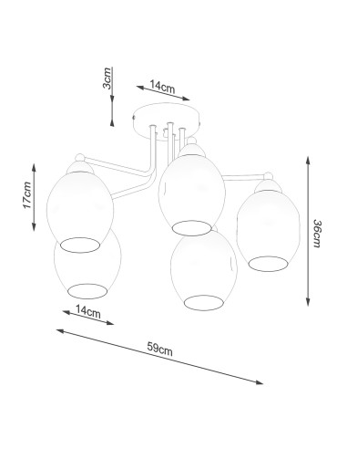 Żyrandol FILLAN 5 czarny
