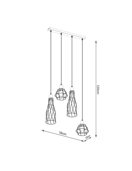 Lampa wisząca SUBA 4L czarna
