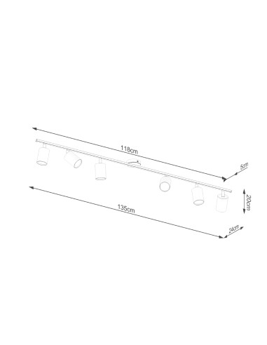 Plafon LEMMI 6L czarny