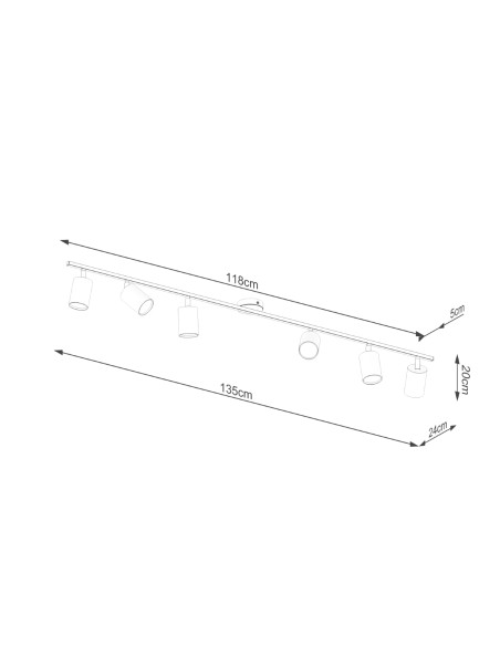 Plafon LEMMI 6L czarny