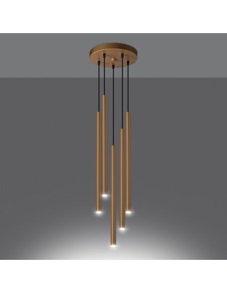 Lampa wisząca PASTELO 5P złota