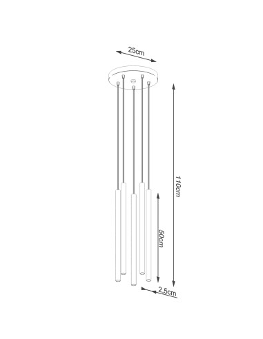 Lampa wisząca PASTELO 5P czarna