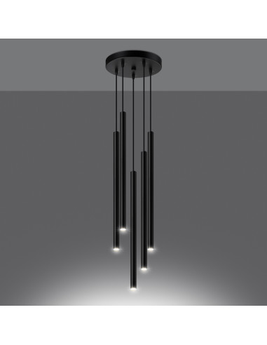 Lampa wisząca PASTELO 5P czarna