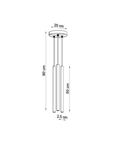 Lampa Wisząca PASTELO 3P złoty połysk