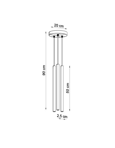 Lampa Wisząca PASTELO 3P złoty połysk