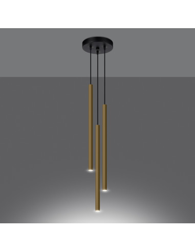Lampa Wisząca PASTELO 3P złoty połysk