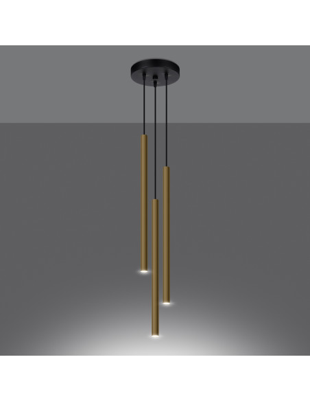 Lampa Wisząca PASTELO 3P złoty połysk