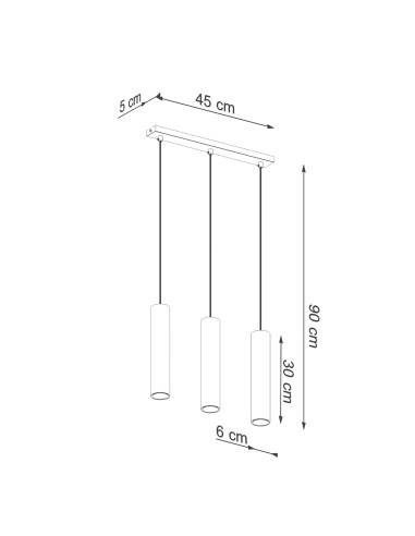 Lampa Wisząca LAGOS 3 złoty połysk