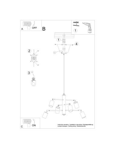 Żyrandol LEMMI 6 biały