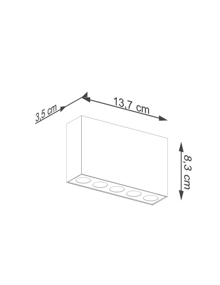 Plafon SOLE czarny LED