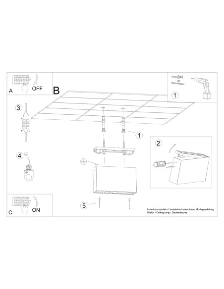 Plafon SOLE czarny LED