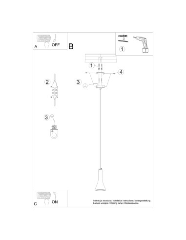 Lampa wisząca REA 1 beton