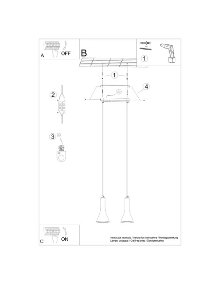 Lampa wisząca REA 2 beton