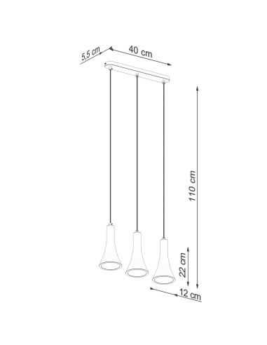 Lampa wisząca REA 3L beton