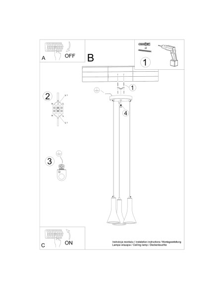 Lampa wisząca REA 3P beton