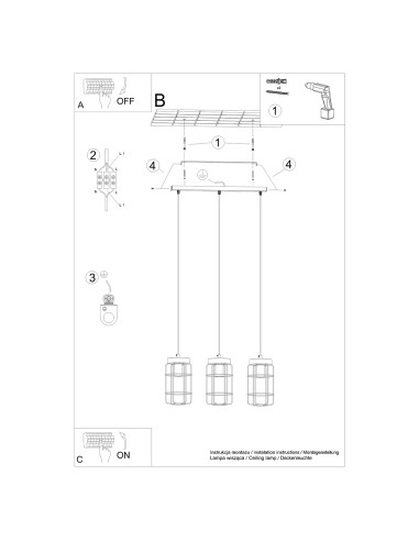 Lampa wisząca GOTTO 3L