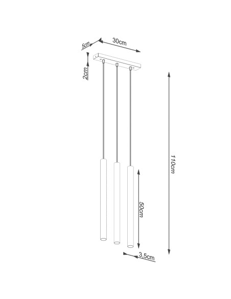 Lampa wisząca PASTELO 3L drewno