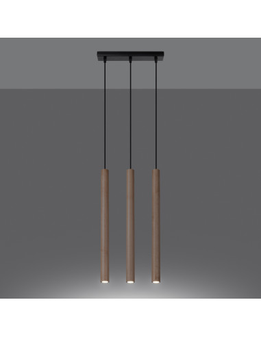 Lampa wisząca PASTELO 3L drewno