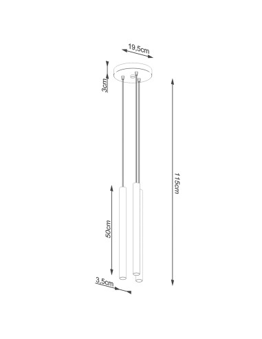 Lampa wisząca PASTELO 3P drewno