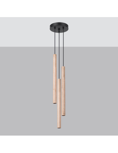 Lampa wisząca PASTELO 3P drewno