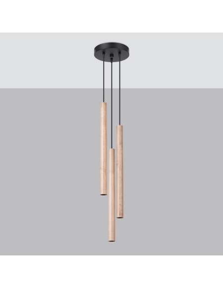 Lampa wisząca PASTELO 3P drewno