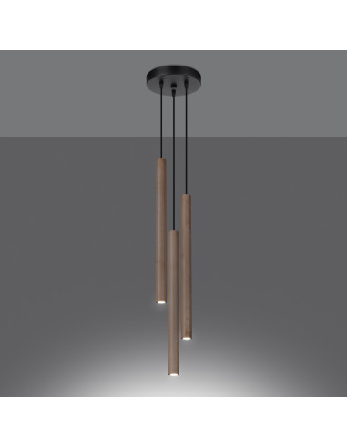 Lampa wisząca PASTELO 3P drewno