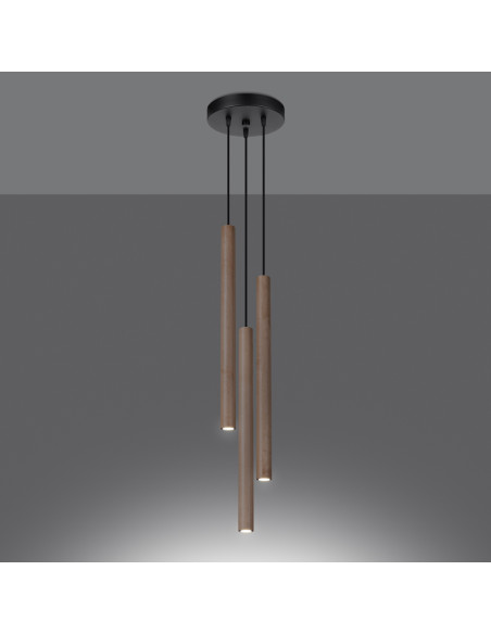 Lampa wisząca PASTELO 3P drewno