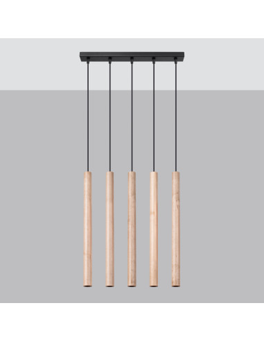 Lampa wisząca PASTELO 5L drewno