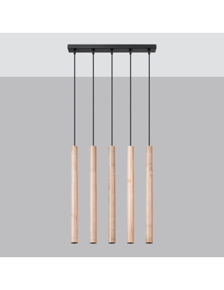 Lampa wisząca PASTELO 5L drewno