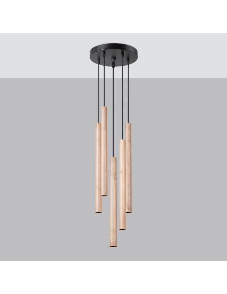 Lampa wisząca PASTELO 5P drewno