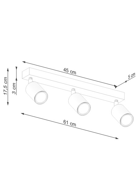 Plafon VERDO 3L biały
