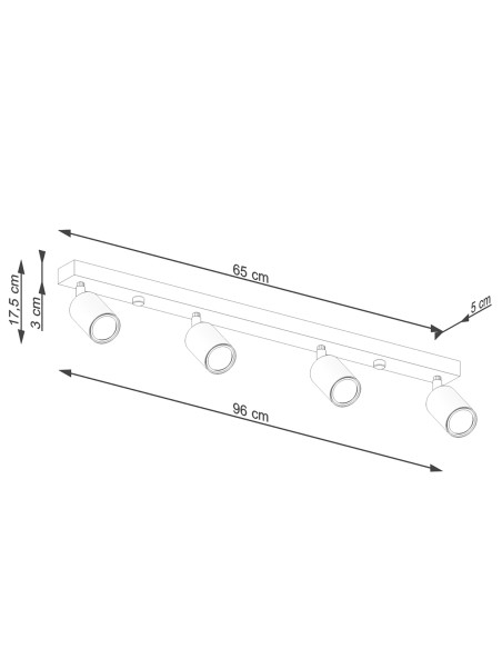 Plafon VERDO 4 biały