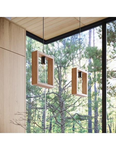 Lampa wisząca ARIES naturalne drewno