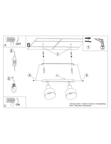 Plafon ELBA 2 czarny