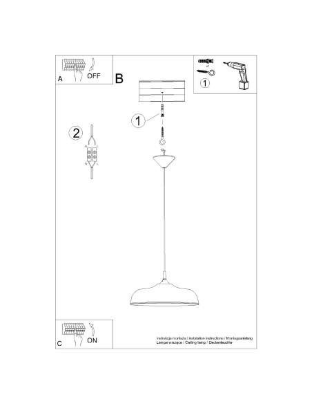 Lampa wisząca GINA czarna
