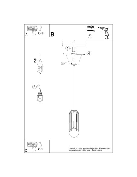 Lampa wisząca BRINA 1 biała