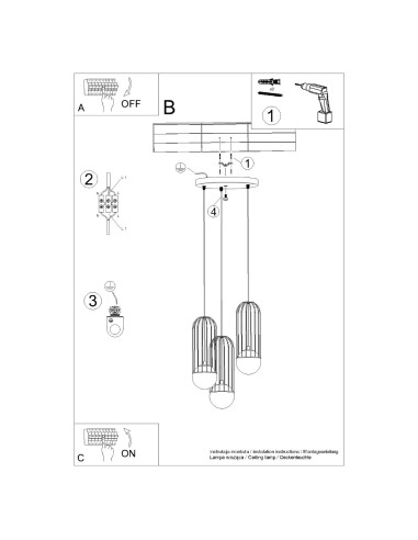 Lampa wisząca BRINA 3P biała