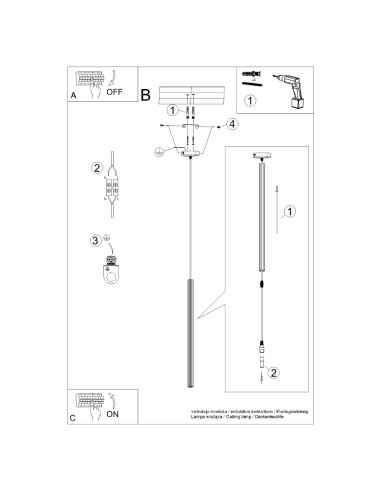 Lampa wisząca ARCHE 1 czarna