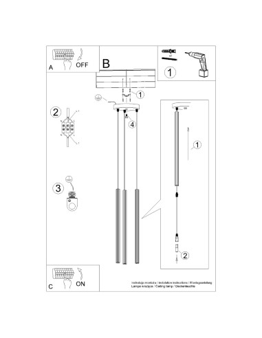 Lampa wisząca ARCHE 3P czarna