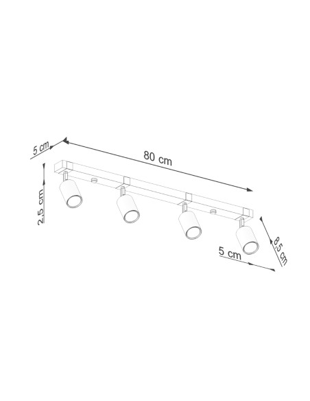 Plafon FAGER 4L czarny
