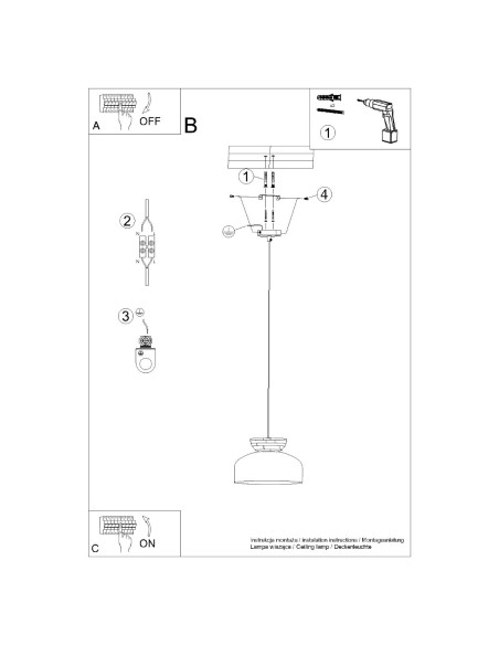 Lampa wisząca MARION czarna