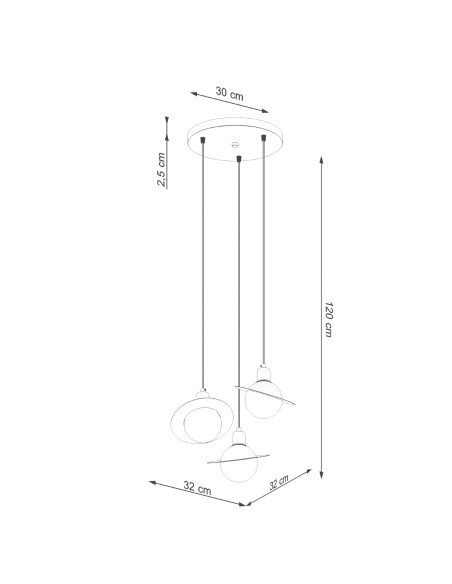 Lampa wisząca HYPERION 3P biały