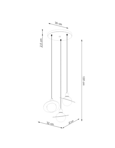 Lampa wisząca HYPERION 3P czarny