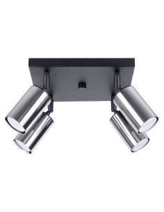 Plafon WINX 4 czarny/chrom