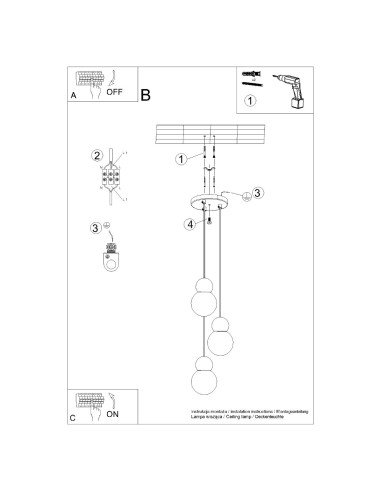 Lampa wisząca PEKKA 3P biała/naturalne drewno